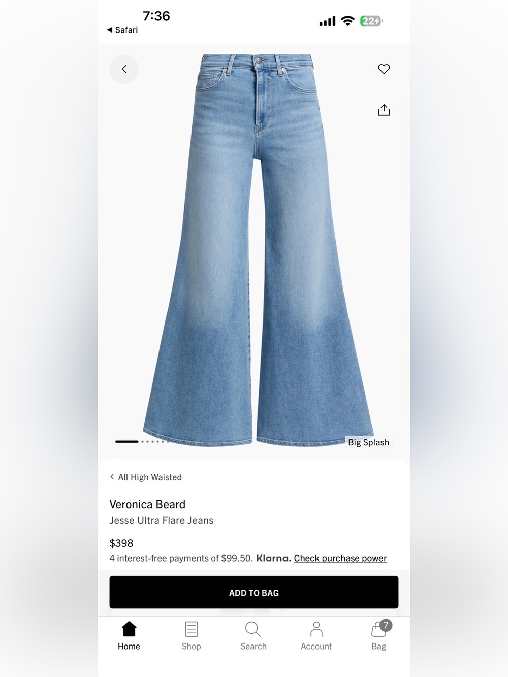 NWT Veronica Beard Jesse high rise ultra flare Jeans Sz 26